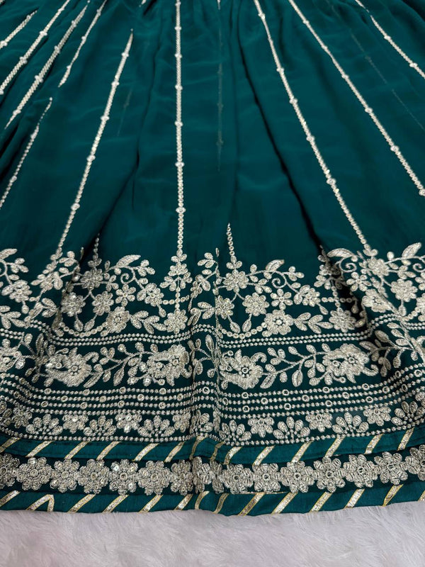 Rama Stunning Faux Georgette Embroidered Lehenga Set ClothsVilla