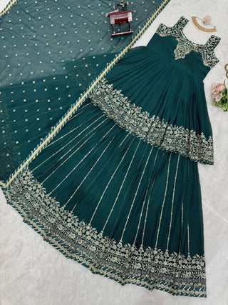 Rama Stunning Faux Georgette Embroidered Lehenga Set ClothsVilla