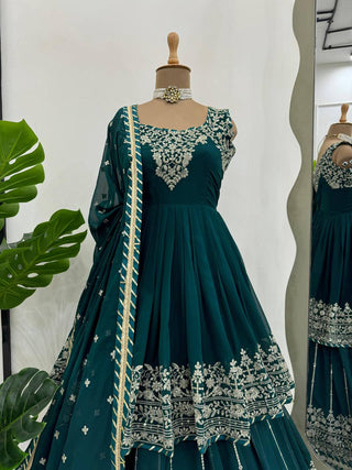 Rama Stunning Faux Georgette Embroidered Lehenga Set ClothsVilla