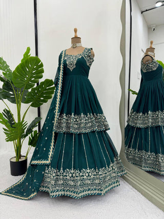 Rama Stunning Faux Georgette Embroidered Lehenga Set ClothsVilla