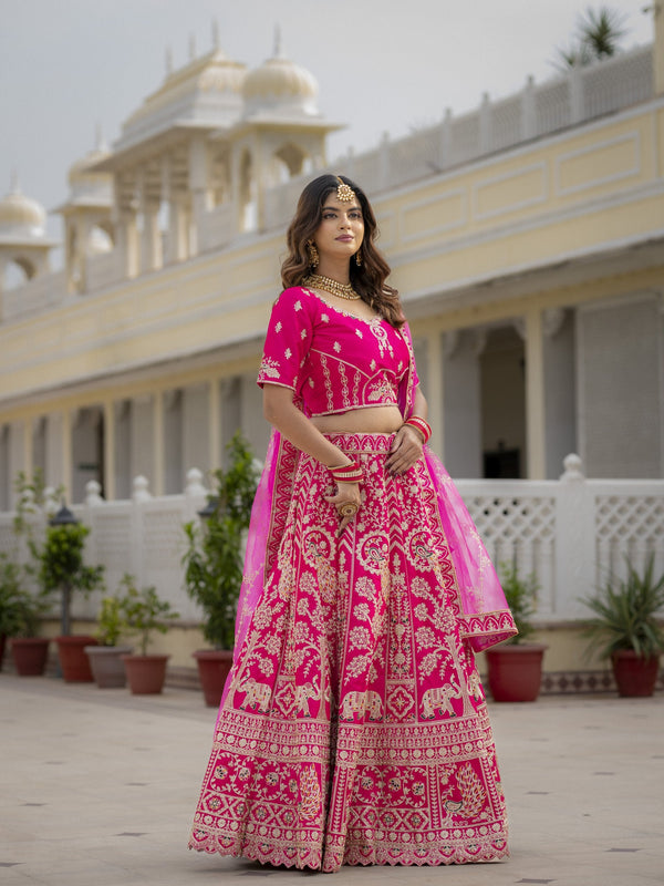 Rani Pink Bridal Lehenga Choli ClothsVilla