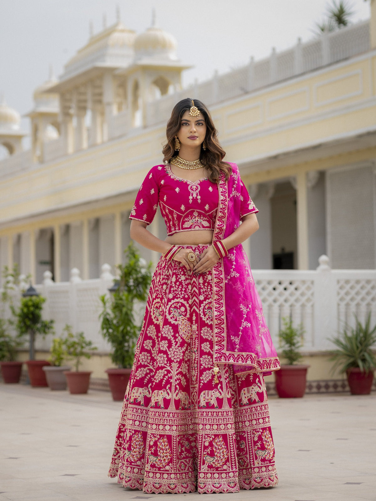 Rani Pink Bridal Lehenga Choli ClothsVilla