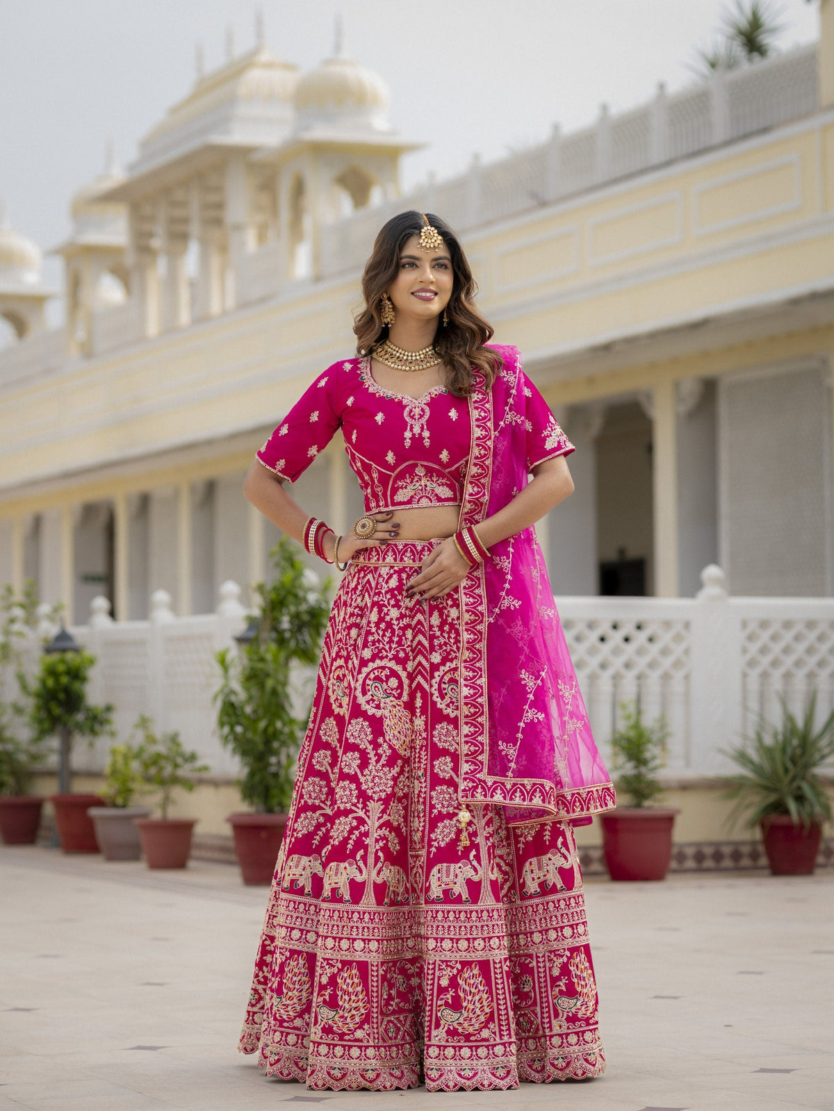 Rani Pink Bridal Lehenga Choli ClothsVilla