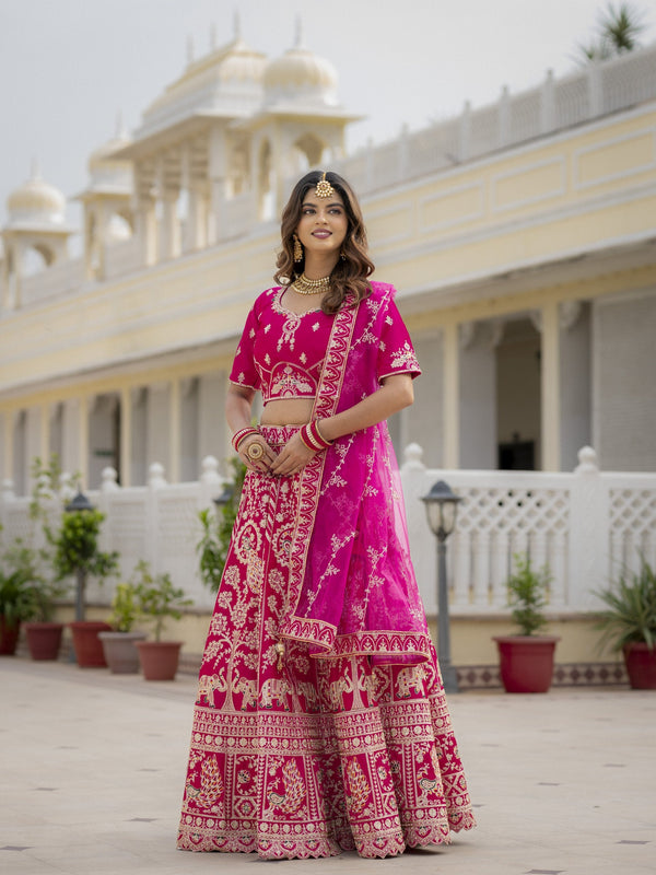 Rani Pink Bridal Lehenga Choli ClothsVilla