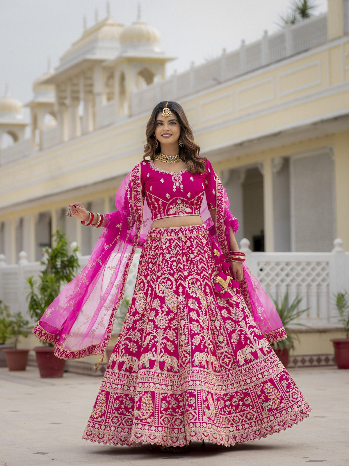 Rani Pink Bridal Lehenga Choli ClothsVilla