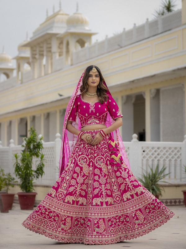Rani Pink Bridal Lehenga Choli ClothsVilla