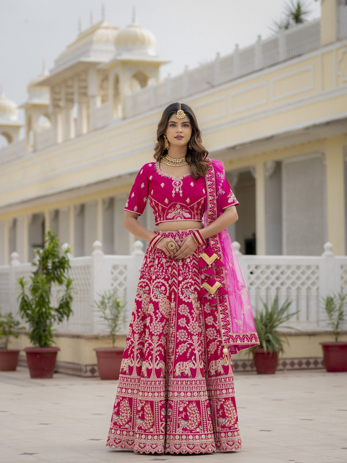 Rani Pink Bridal Lehenga Choli ClothsVilla