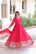Load image into Gallery viewer, Rani Pink Designer Vichitra Silk Embroidered Anarkali Gown with Sequins Zari Cut-Work Dupatta – Fully Stitched Festive Wear ClothsVilla