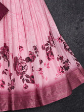 Load image into Gallery viewer, Rani Pink Dola Silk Floral Lehenga Choli Set with Banglori Blouse | Wedding &amp; Festive Wear ClothsVilla