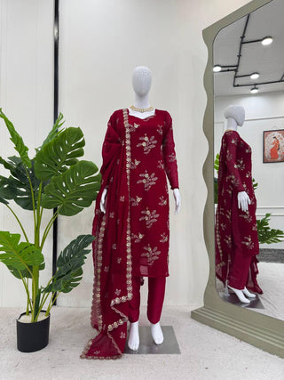Rani Pink Elegant Crunchy Silk Ensemble ClothsVilla