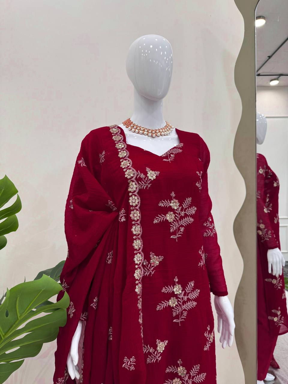 Rani Pink Elegant Crunchy Silk Ensemble ClothsVilla