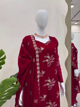 Rani Pink Elegant Crunchy Silk Ensemble ClothsVilla