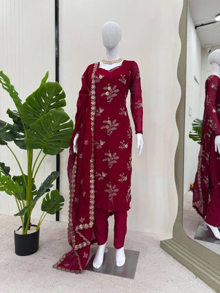 Rani Pink Elegant Crunchy Silk Ensemble ClothsVilla