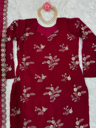 Rani Pink Elegant Crunchy Silk Ensemble ClothsVilla