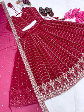 Load image into Gallery viewer, Rani Pink Elegant Designer Lehenga-Choli Set with Embroidery &amp; Sequence Work ClothsVilla