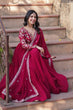 Load image into Gallery viewer, Rani Pink Elegant Embroidered Faux Blooming Gown with Dupatta – Luxe Festive Wear