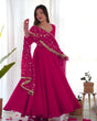 Load image into Gallery viewer, Rani Pink Elegant Georgette Anarkali Gown Set – Festive &amp; Wedding Ready
