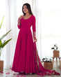 Load image into Gallery viewer, Rani Pink Elegant Georgette Anarkali Gown Set – Festive &amp; Wedding Ready