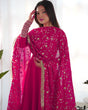 Load image into Gallery viewer, Rani Pink Elegant Georgette Anarkali Gown Set – Festive &amp; Wedding Ready