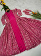 Load image into Gallery viewer, Rani Pink Elegant Party Wear Gown &amp; Long Koti Set with Embroidery and Sequins Clothsvilla