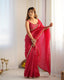 Rani Pink Elegant Ready-to-Wear Gold Crush Tissue Silk Saree with Fully Stitched Blouse - Premium Quality