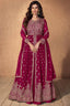 Rani Pink Embroidered Faux Georgette Lehenga Set with Dupatta ClothsVilla