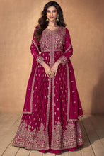 Load image into Gallery viewer, Rani Pink Embroidered Faux Georgette Lehenga Set with Dupatta ClothsVilla