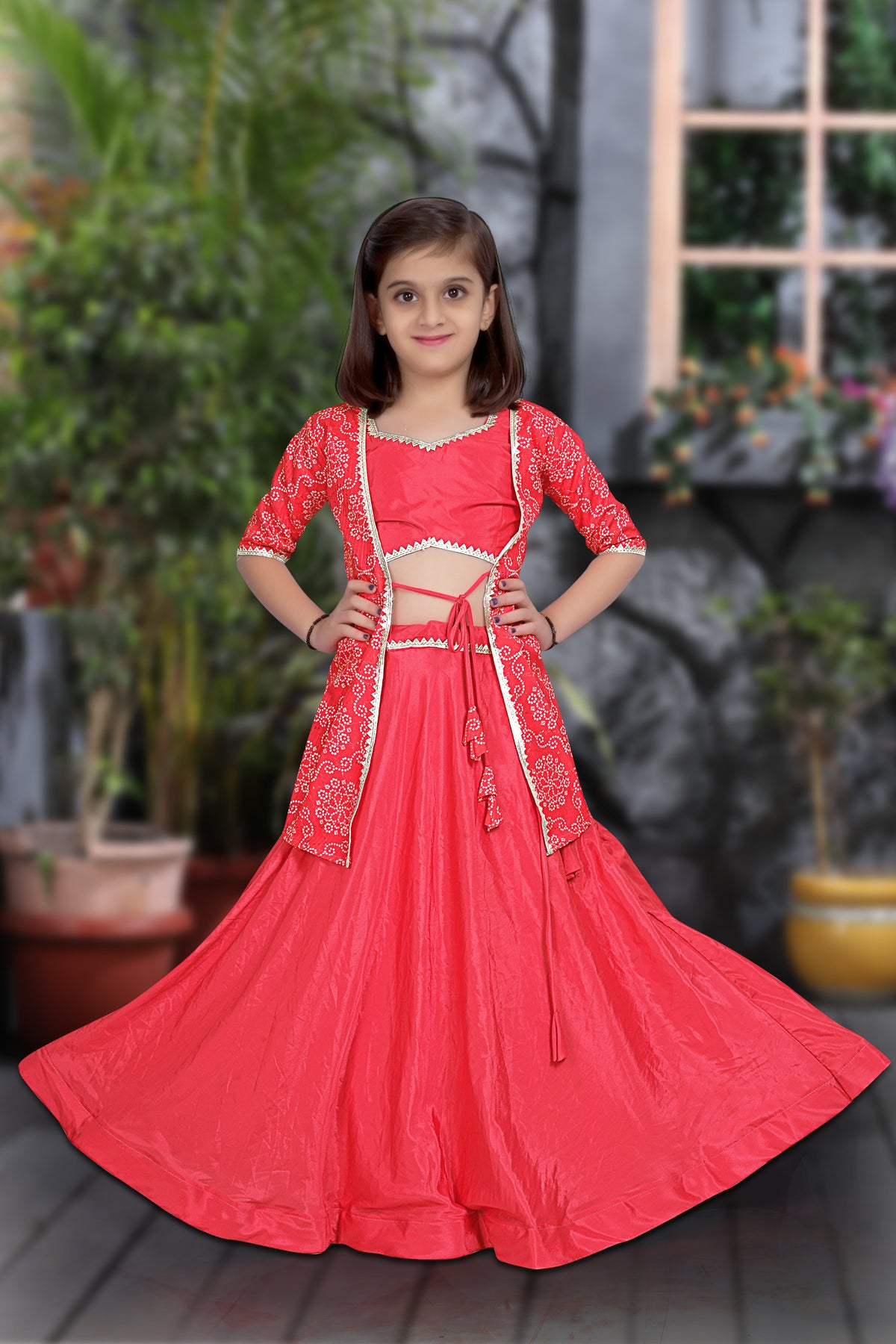 Rani Pink Patola Lehenga Choli Set with Sequin Work ClothsVilla Main image