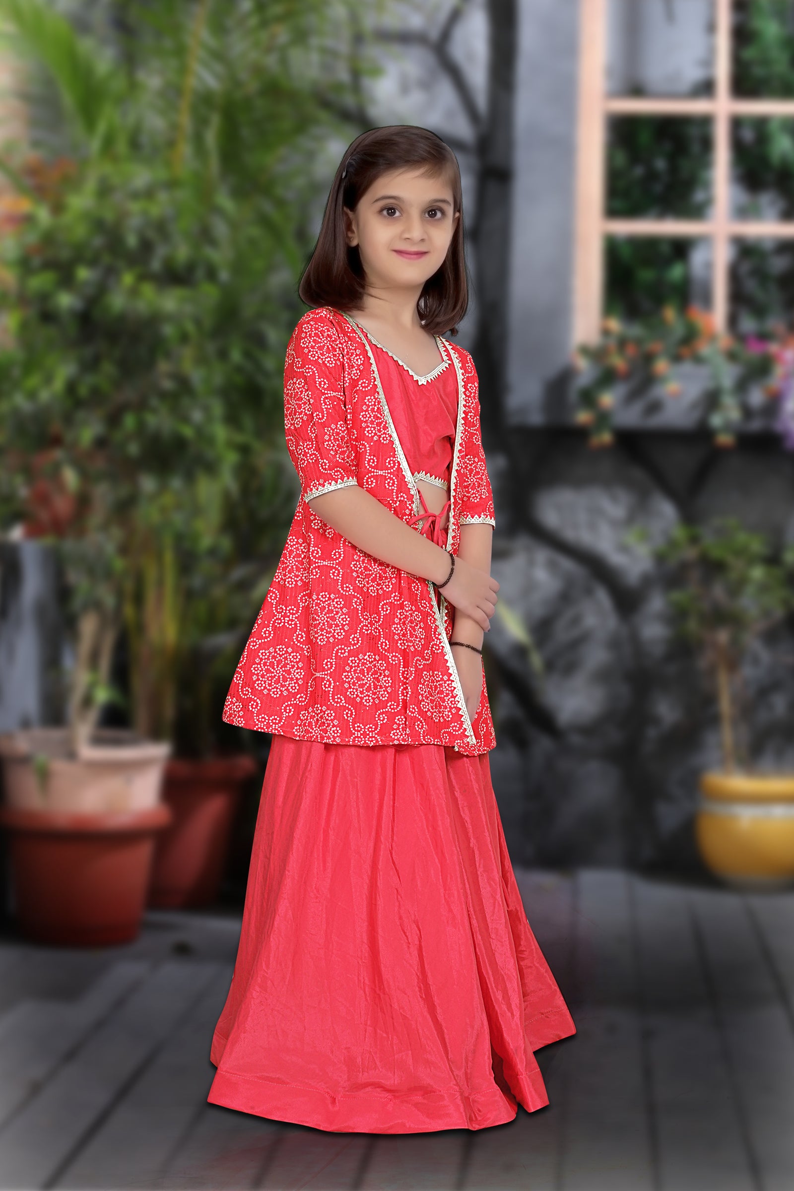 Rani Pink Patola Lehenga Choli Set with Sequin Work ClothsVilla