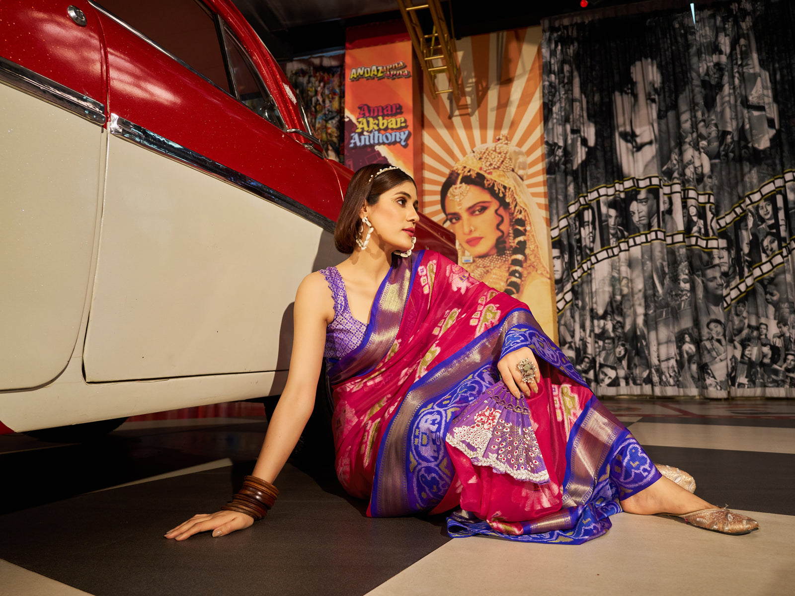 Regal Rani Pink Patola Silk Saree with Exquisite Weaving Work ClothsVilla