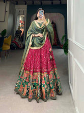 Load image into Gallery viewer, Rani Pink Pure Viscose Jacquard Lehenga Choli with Zardosi Work ClothsVilla
