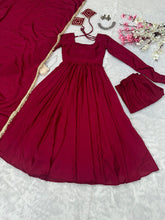 Load image into Gallery viewer, Rani Pink Ri8 Fashion Exclusive Chinnon Silk Anarkali Set Clothsvilla