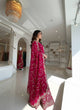 Load image into Gallery viewer, Rani Pink Silk Heavy Embroidered Kurta Palazzo Set with Dupatta Festive Wear ClothsVilla
