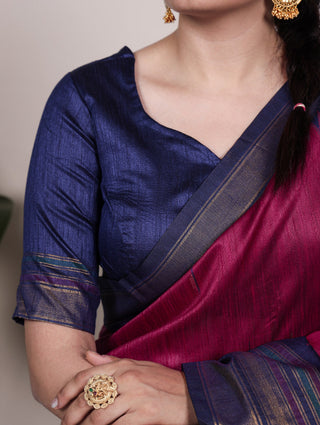 Rani Pink Silk Zari Weaving Saree ClothsVilla