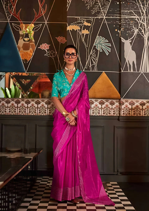 Rani Pink Timeless Blended Silk Saree – A Perfect Blend of Tradition & Elegance ClothsVilla Main image