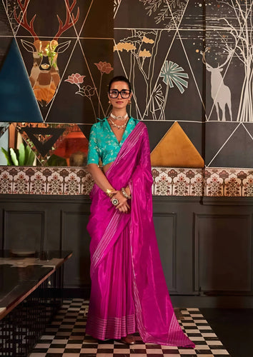 Rani Pink Timeless Blended Silk Saree – A Perfect Blend of Tradition & Elegance ClothsVilla