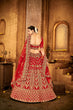 Load image into Gallery viewer, Ravishing Red Velvet Bridal Lehenga Choli Embroidered with Sequins &amp; Stones ClothsVilla
