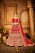 Load image into Gallery viewer, Ravishing Red Velvet Bridal Lehenga Choli Embroidered with Sequins &amp; Stones ClothsVilla