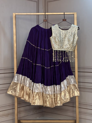 Rayon Flair Lehenga with Mirror Work Blouse ClothsVilla