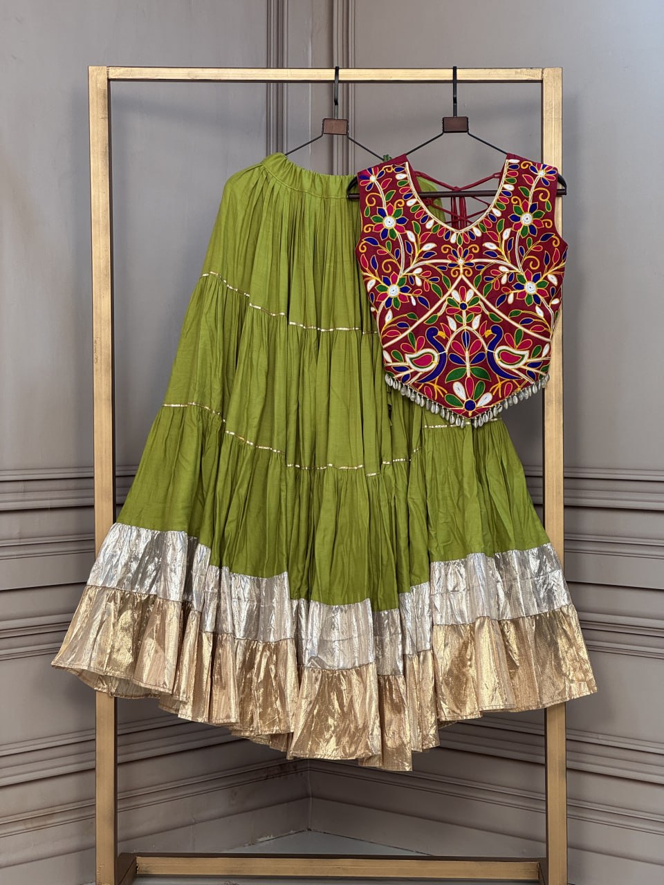Rayon Kutchi Work Lehenga Choli ClothsVilla