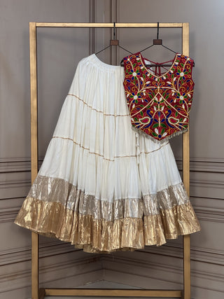 Rayon Kutchi Work Lehenga Choli ClothsVilla