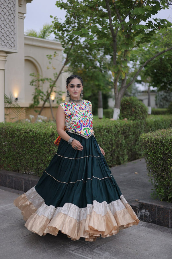 Rayon Kutchi Work Lehenga Choli ClothsVilla