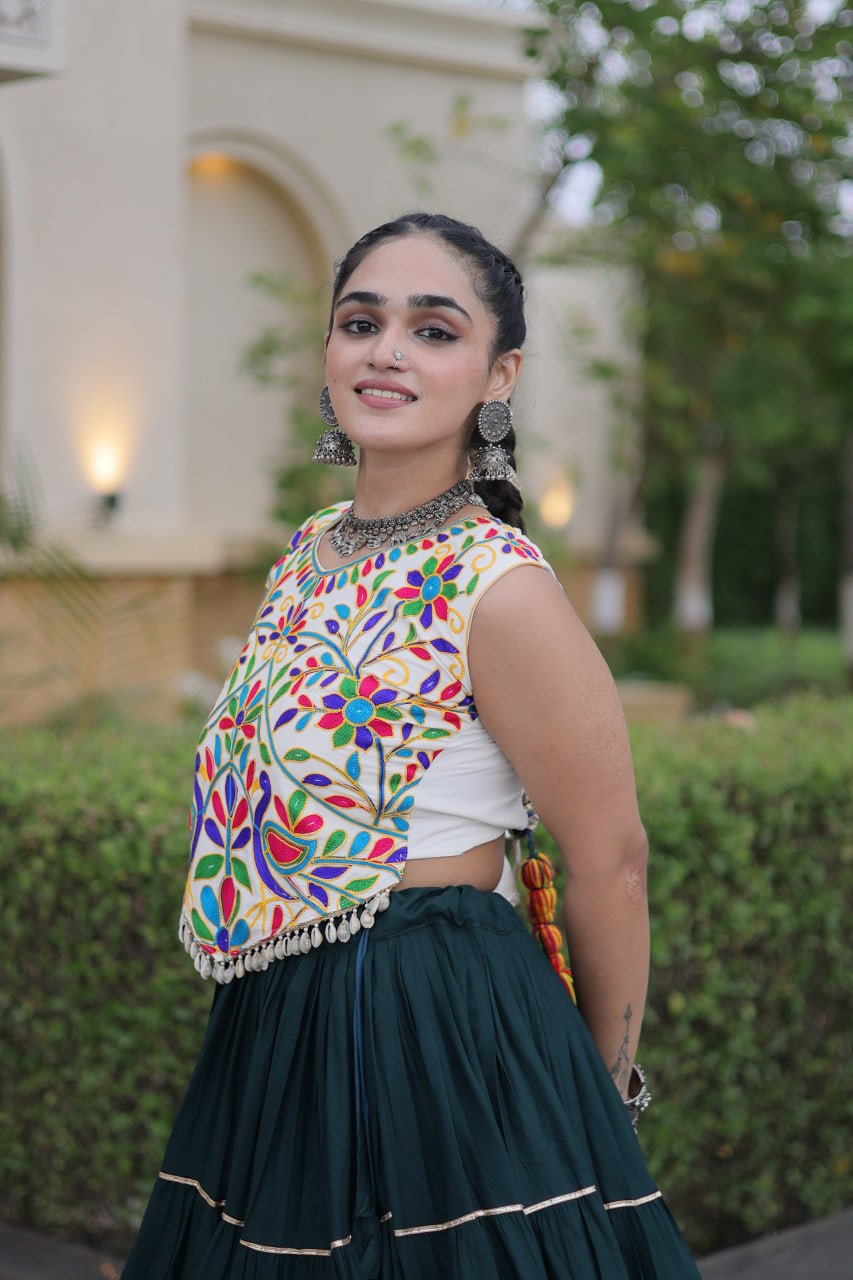 Rayon Kutchi Work Lehenga Choli ClothsVilla