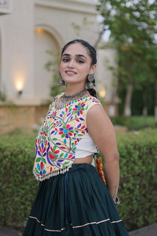 Rayon Kutchi Work Lehenga Choli ClothsVilla