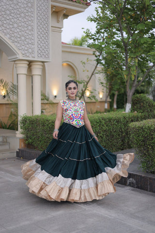 Rayon Kutchi Work Lehenga Choli ClothsVilla