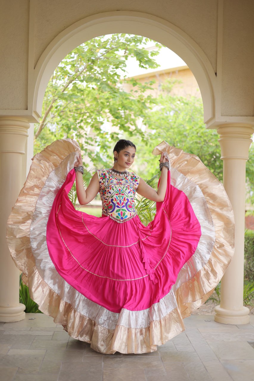 Rayon Kutchi Work Lehenga Choli ClothsVilla