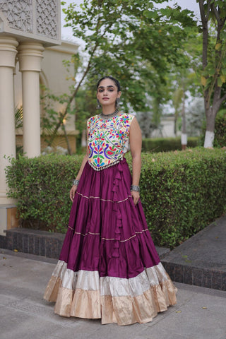 Rayon Kutchi Work Lehenga Choli ClothsVilla