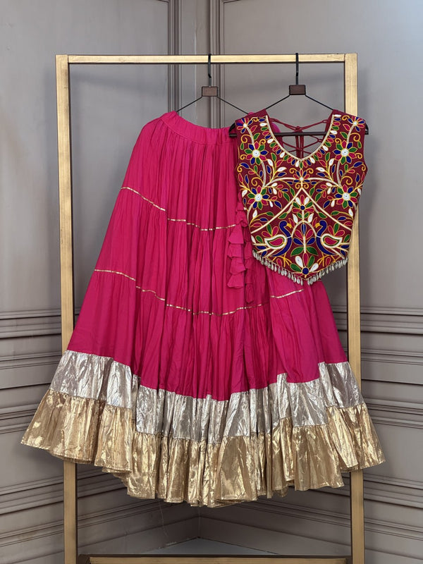Rayon Kutchi Work Lehenga Choli ClothsVilla
