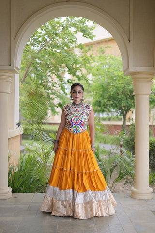 Rayon Kutchi Work Lehenga Choli ClothsVilla