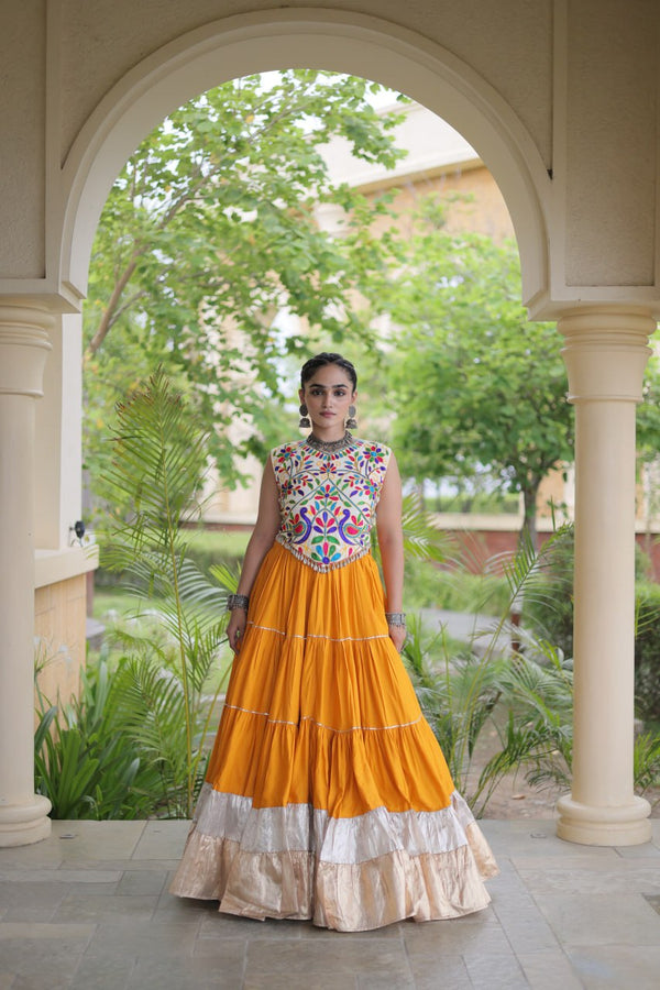 Rayon Kutchi Work Lehenga Choli ClothsVilla